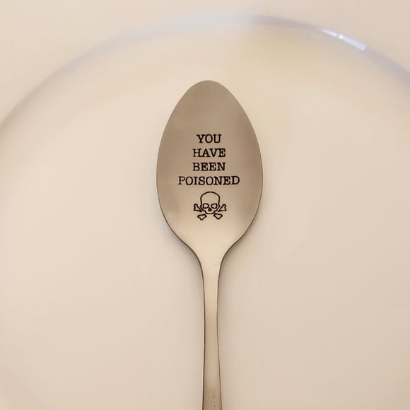 Other - NEW Stainless steel spoon engraved with poisonous message ☠️☠️☠️☠️☠️